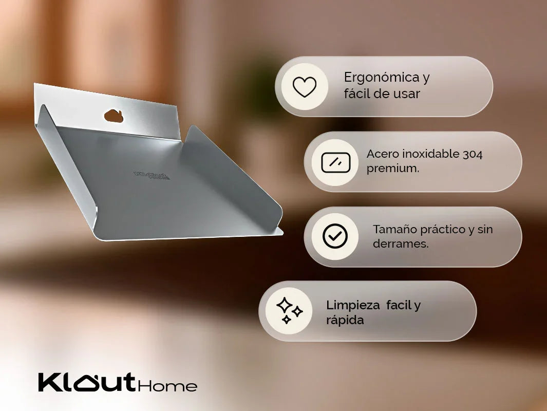 Bandeja de cocina de acero inoxidable 304, ergonómica, fácil de limpiar, tamaño práctico.