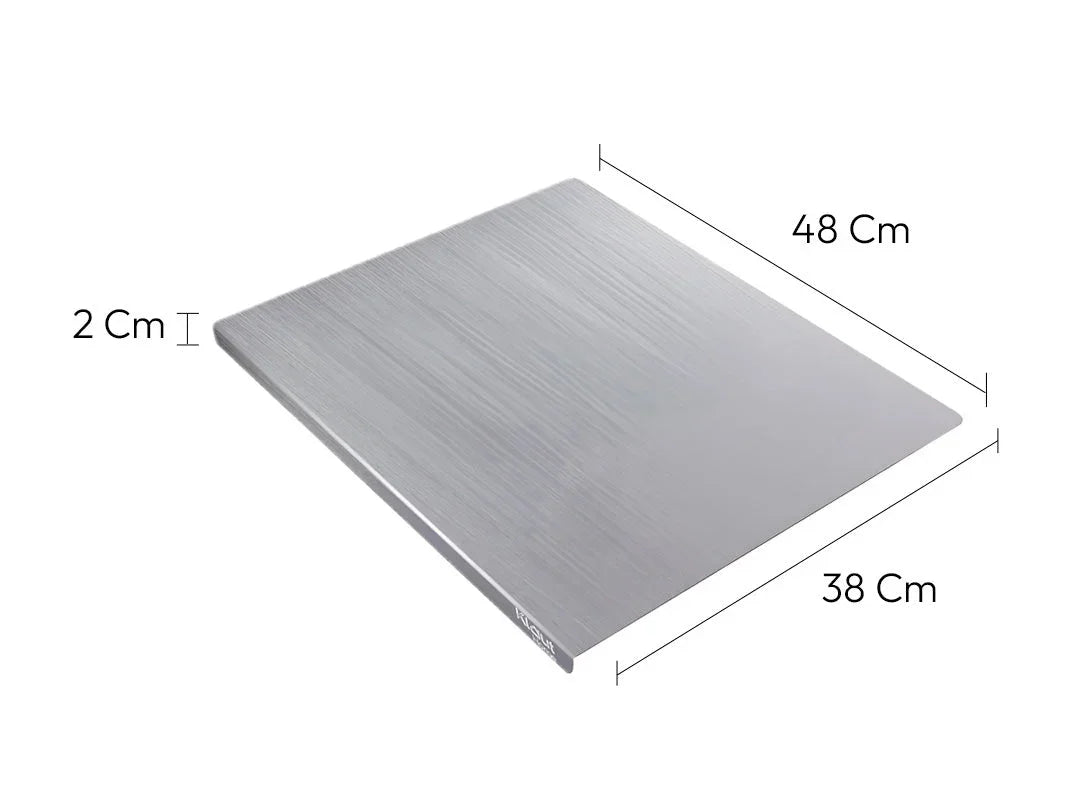 tabla de cocina de acero inoxidable rectangular de 48x38x2 cm